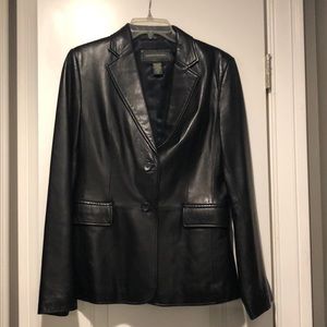Black leather jacket